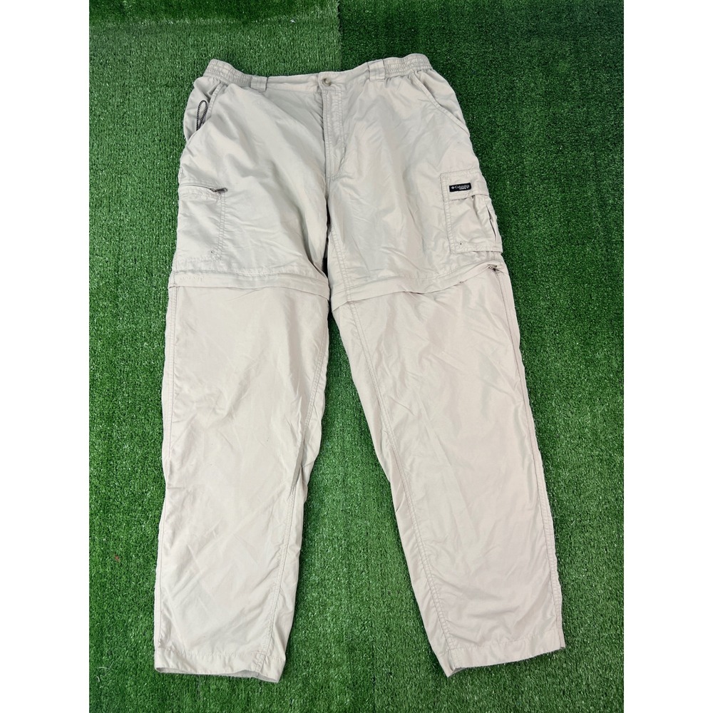 Columbia GRT Omni-Dry Convertible Cargo Pants Tan Khaki XL TL8053 Zip Off Hiking